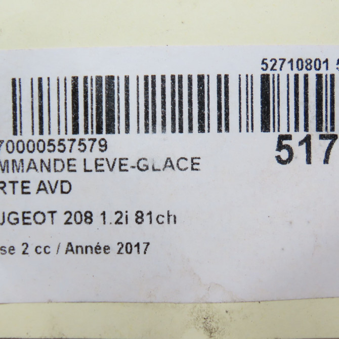 Commande lève-glace porte avant droite occasion PEUGEOT 208 Phase 2 04-2015->... 1.2i 81ch 98242560ZD 6