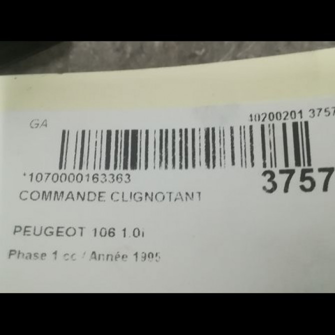 Commande clignotant occasion PEUGEOT 106 Phase 1 09-1991->04-1996 1.0i 625357 3