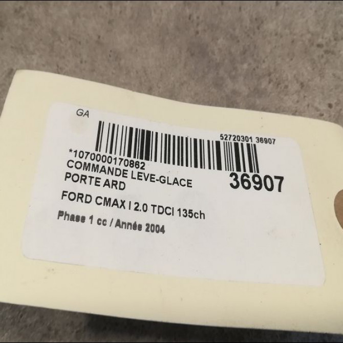 Commande leve-glace porte arrière droite occasion FORD CMAX I Phase 1 09-2003->03-2007 2.0 TDCI 135ch 1223143 3