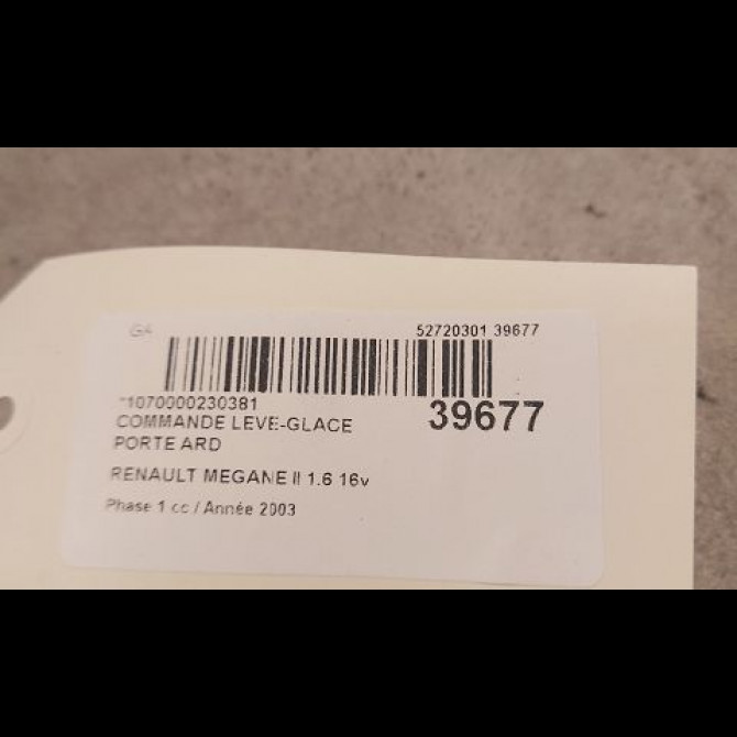 Commande leve-glace porte arrière droite occasion RENAULT MEGANE II Phase 1 09-2003->12-2005 1.6 16v 3