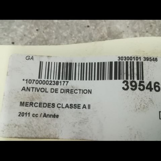 Antivol de direction occasion MERCEDES CLASSE A II Phase 2 04-2008->06-2012 3