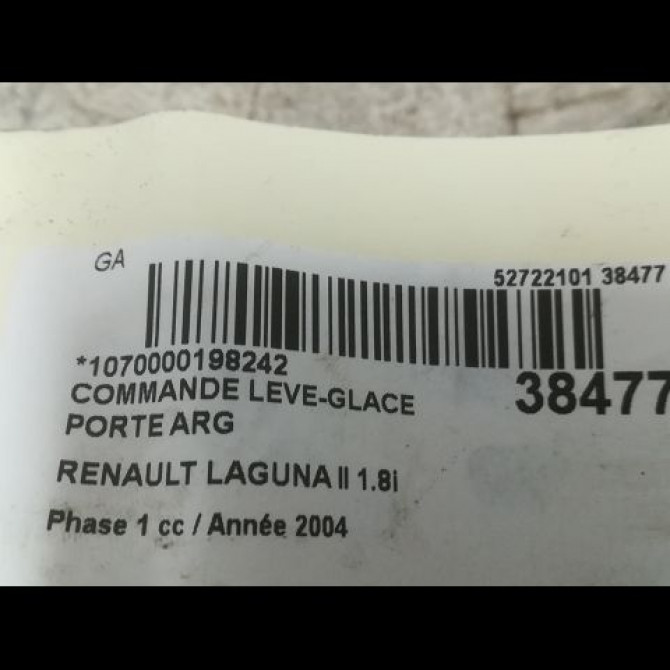 Commande leve-glace porte arrière gauche occasion RENAULT LAGUNA II Phase 1 11-2000->03-2005 1.8i 117ch 8200220507 3