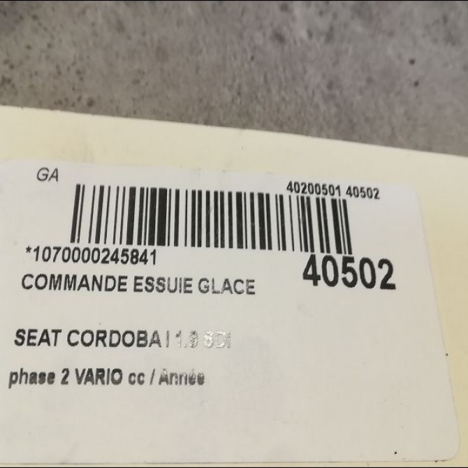 Commande essuie glace occasion SEAT CORDOBA I phase 2 VARIO 09-1999->10-2002 1.9 SDI 68ch 3