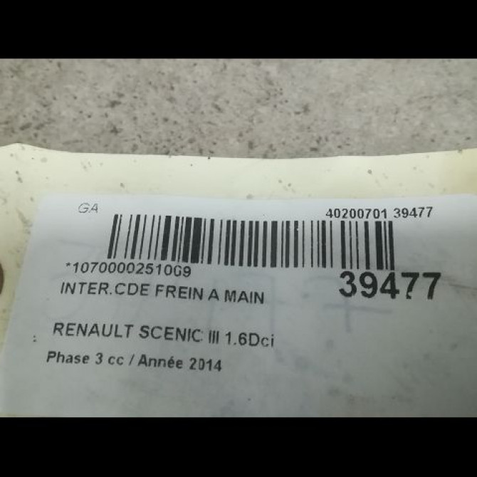 Interrupteur commande de frein a main occasion RENAULT SCENIC III Phase 3 04-2013->... 1.6Dci 130ch 3