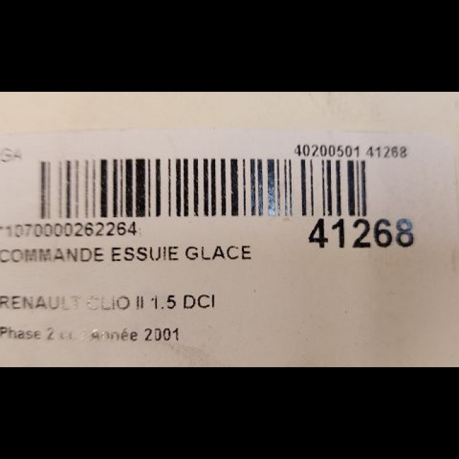 Commande essuie glace occasion RENAULT CLIO II Phase 2 06-2001->07-2006 1.5 DCI 65ch 3