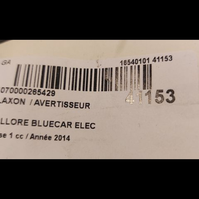 Klaxon  / avertisseur occasion BOLLORE BLUECAR Phase 1 01-2011->... ELEC 3