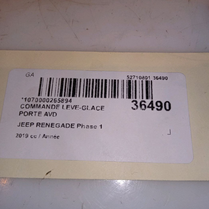 Commande lève-glace porte avant droite occasion JEEP RENEGADE Phase 1 09-2014->... 735603932 3
