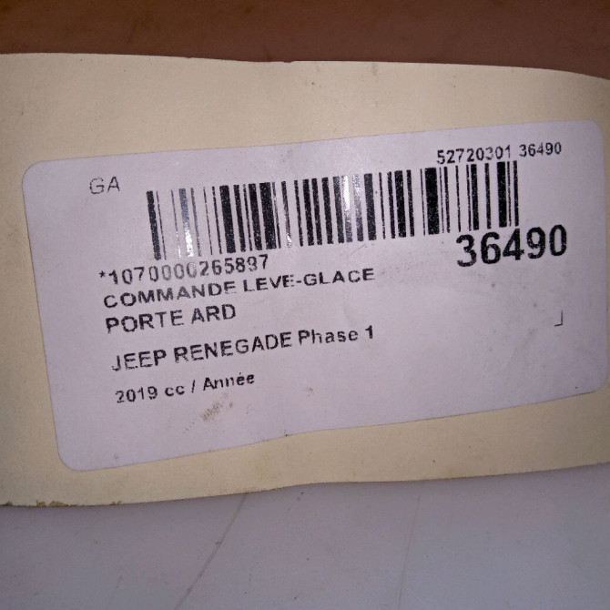 Commande leve-glace porte arrière droite occasion JEEP RENEGADE Phase 1 09-2014->... 735603932 4