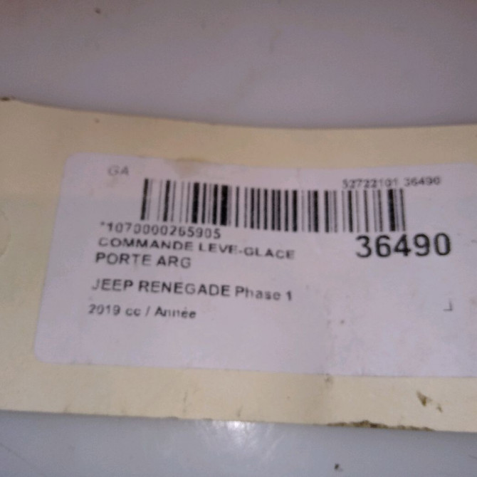 Commande leve-glace porte arrière gauche occasion JEEP RENEGADE Phase 1 09-2014->... 735603932 3
