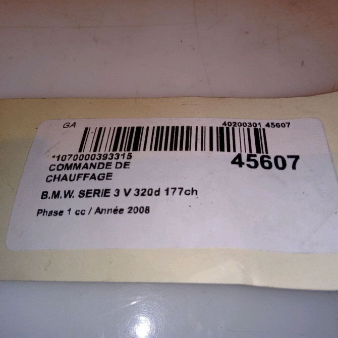 Commande de chauffage occasion B.M.W. SERIE 3 V Phase 1 03-2005->09-2008 320d 177ch 64119286618 4