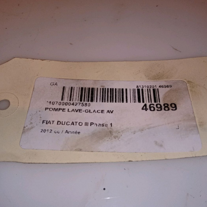 Pompe lave-glace avant occasion FIAT DUCATO III Phase 1 06-2006->10-2014 6000628403 4