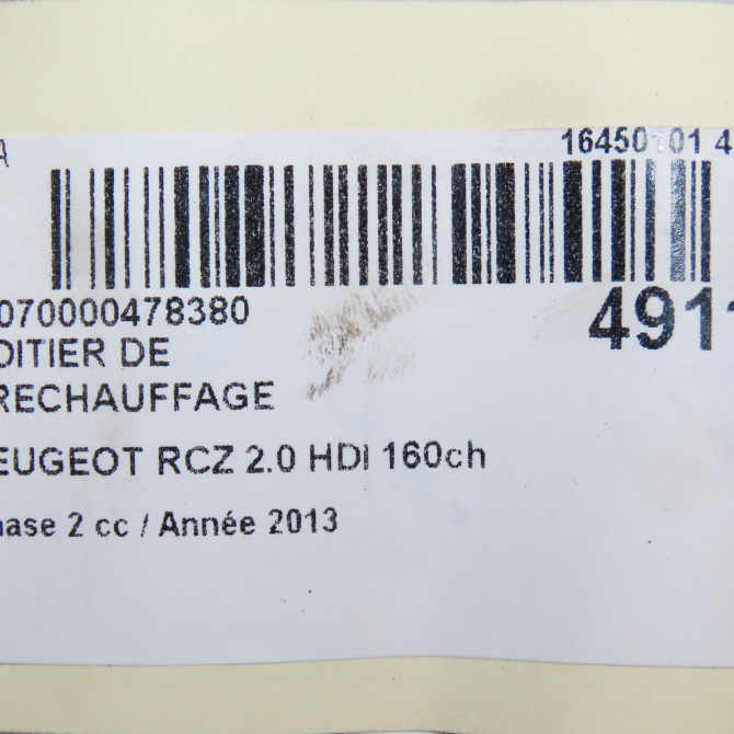 Boitier de préchauffage occasion PEUGEOT RCZ Phase 2 09-2012->... 2.0 HDI 160ch 598144 6