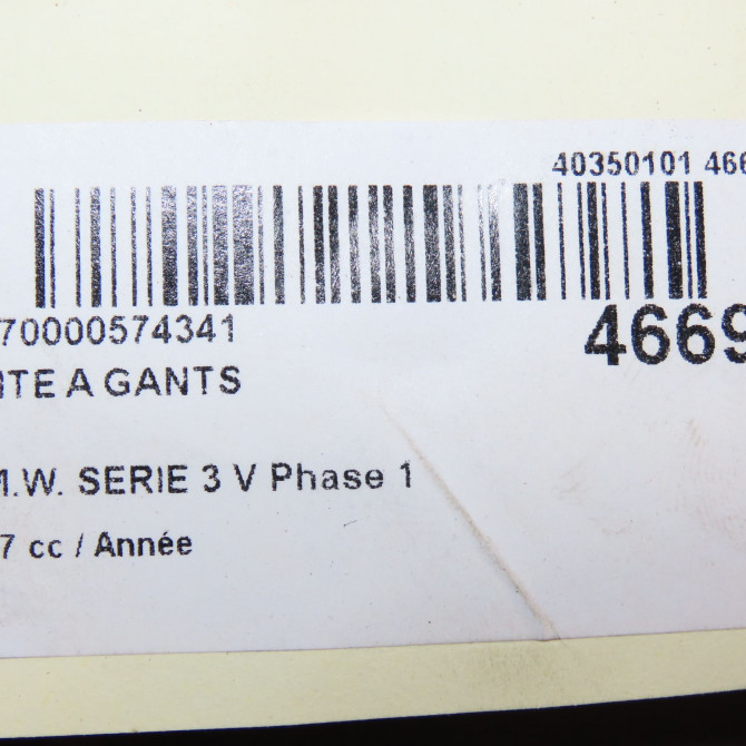 Boite à gants occasion B.M.W. SERIE 3 V Phase 1 03-2005->09-2008 51169110539 5