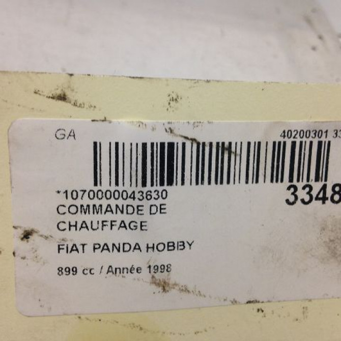 Commande de chauffage occasion FIAT PANDA I Phase 2 03-1986->09-2003 L 7548937 3
