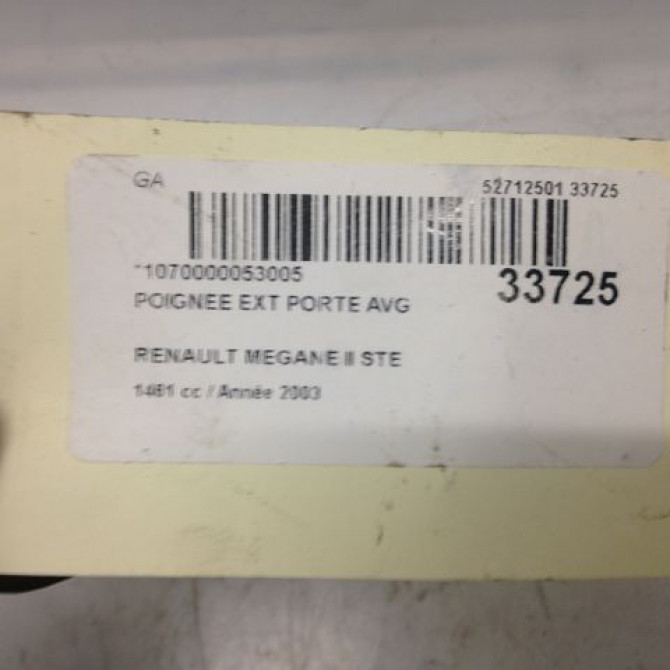 Poignee ext porte avg occasion RENAULT MEGANE II Phase 1 09-2003->12-2005 1.5 DCI 80ch 7701474437 3