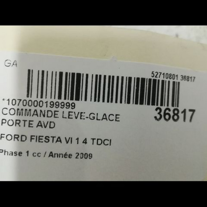 Commande lève-glace porte avant droite occasion FORD FIESTA VI Phase 1 10-2008->11-2012 1.4 TDCI 68ch 3