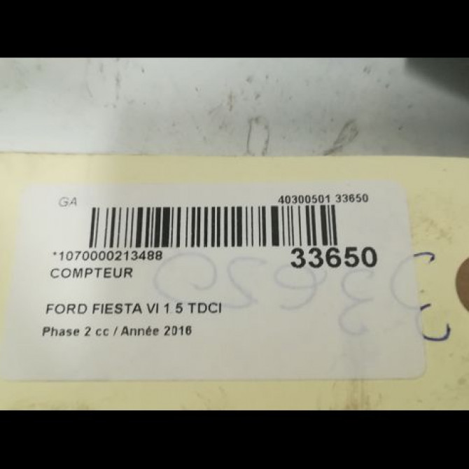Compteur occasion FORD FIESTA VI Phase 2 11-2012->... 1.5 TDCI 75ch 2086520 3