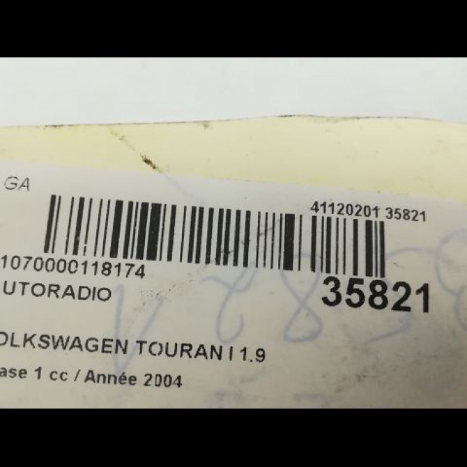 Autoradio occasion VOLKSWAGEN TOURAN I Phase 1 03-2003->12-2006 1.9 TDI 100ch 3
