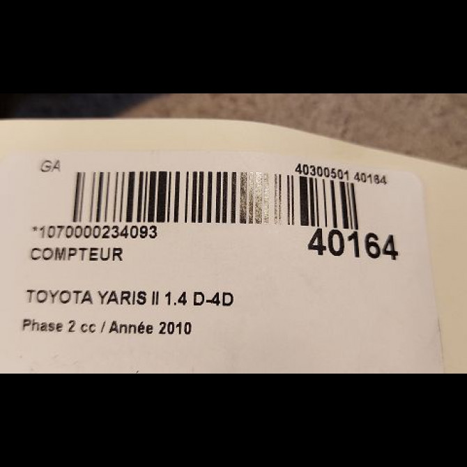 Compteur occasion TOYOTA YARIS II Phase 2 01-2009->05-2011 1.4 D-4D 90ch 838000DG40 3