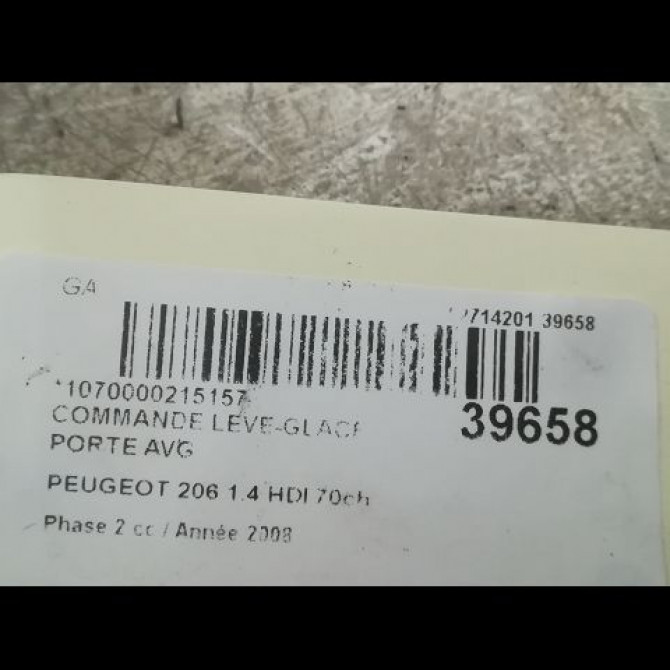 Commande lève-glace porte avant gauche occasion PEUGEOT 206 Phase 2 02-2003->02-2009 1.4 HDI 70ch 6552WP 3