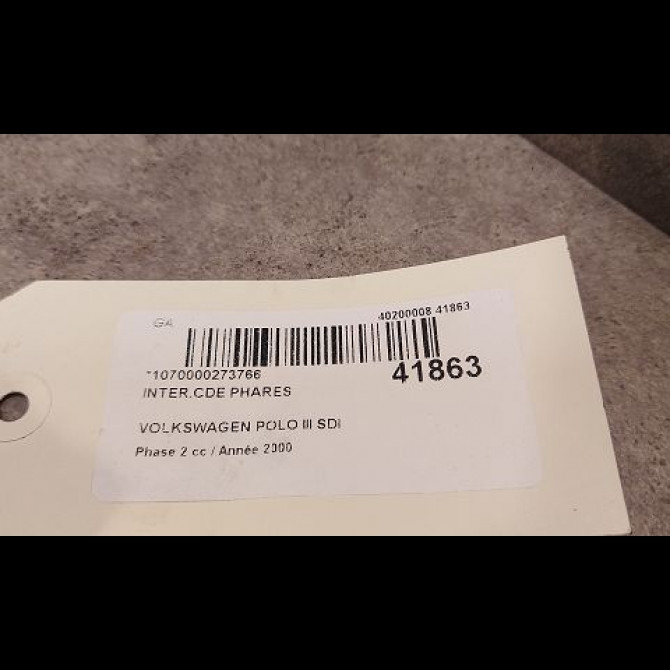 Interrupteur commande de phares occasion VOLKSWAGEN POLO III Phase 2 11-1999->12-2001 SDI 1C094153120H 2