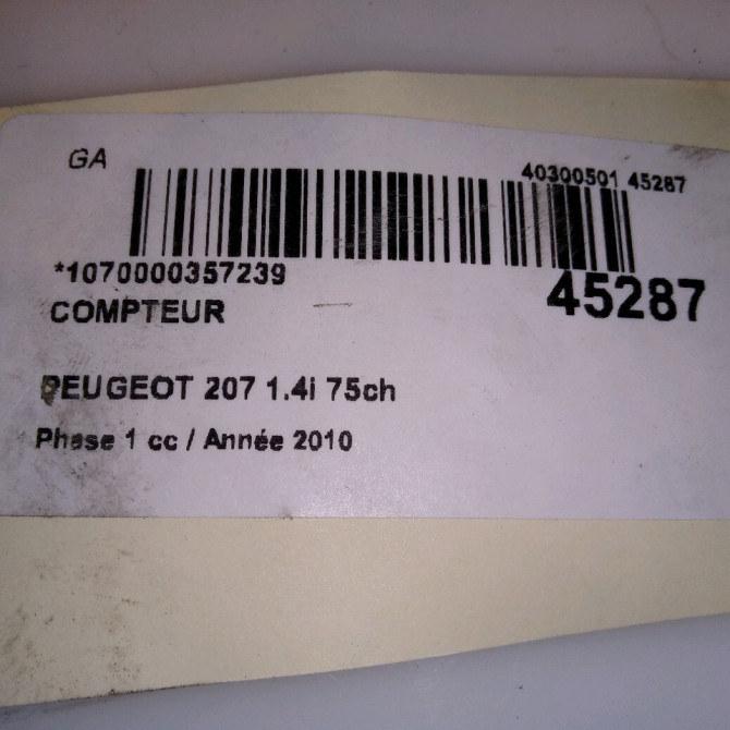 Compteur occasion PEUGEOT 207 Phase 1 04-2006->06-2013 1.4i 75ch 6103JT 4