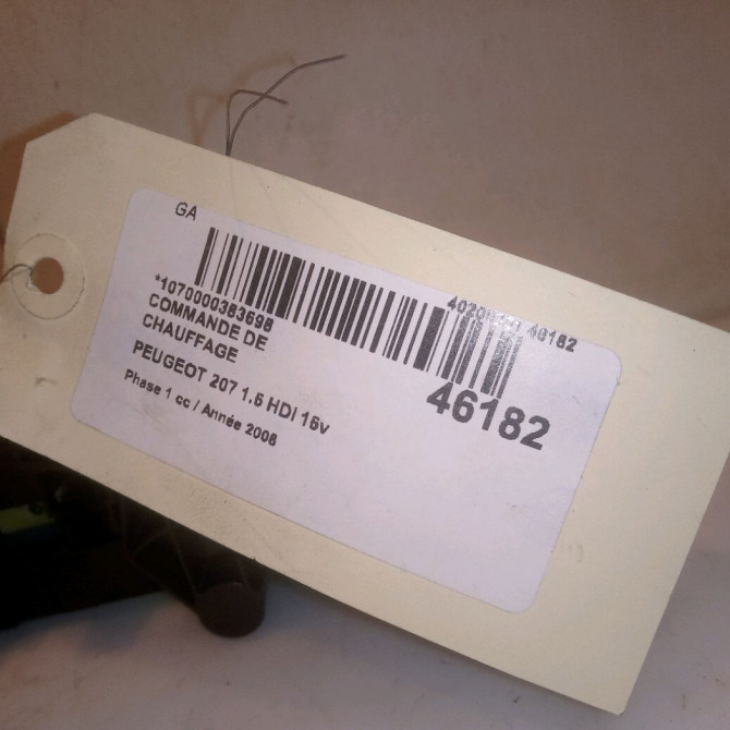 Commande de chauffage occasion PEUGEOT 207 Phase 1 04-2006->06-2013 1.6 HDI 16v 110ch 6451TL 4