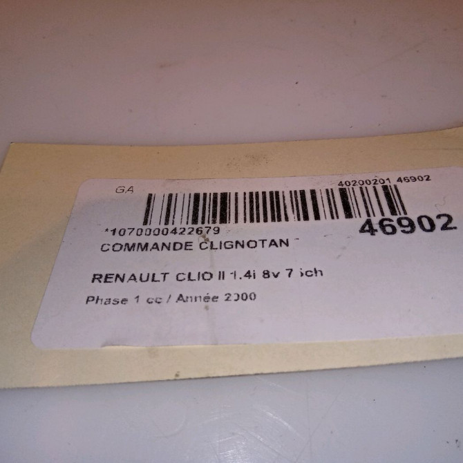 Commande clignotant occasion RENAULT CLIO II Phase 1 03-1998->06-2001 1.4i 8v 75ch 7701064226 4