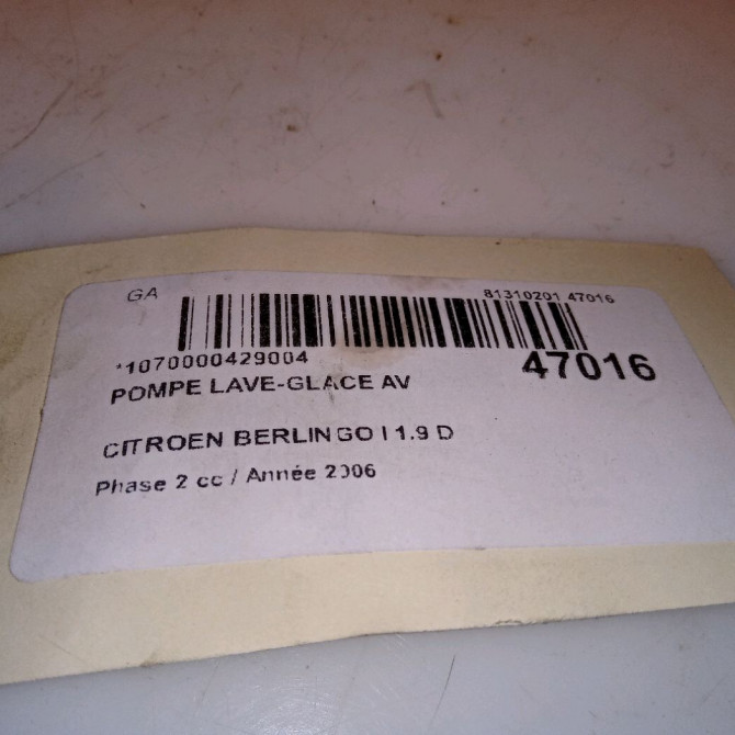 Pompe lave-glace avant occasion CITROEN BERLINGO I Phase 2 11-2002->10-2010 1.9 D 643476 4