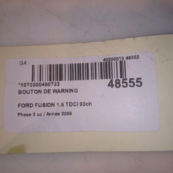 Bouton de warning occasion FORD FUSION Phase 2 10-2005->09-2011 1.6 TDCI 90ch 4