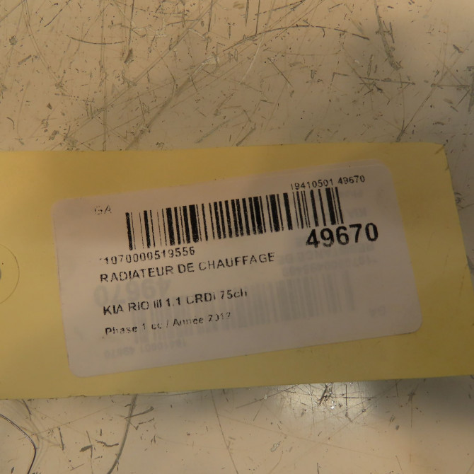 Radiateur de chauffage occasion KIA RIO III Phase 1 06-2011->... 1.1 CRDI 75ch 4