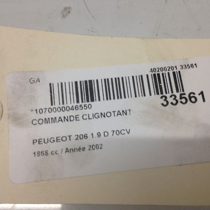 Commande clignotant occasion PEUGEOT 206 Phase 1 09-1998->03-2009 1.1i 625376 4