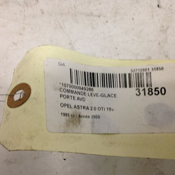 Commande lève-glace porte avant droite occasion OPEL ASTRA II Phase 1 04-1998->09-2004 2.0 DTI 16v 9100299 3