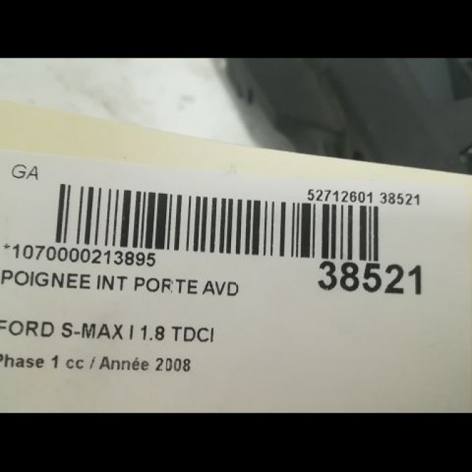 Poignee int porte avd occasion FORD S-MAX I Phase 1 05-2006->03-2010 1.8 TDCI 125ch 1500958 3