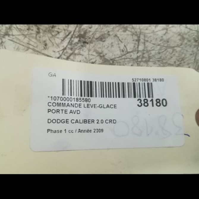 Commande lève-glace porte avant droite occasion DODGE CALIBER Phase 1 06-2006->... 2.0 CRD 68018920AA 3