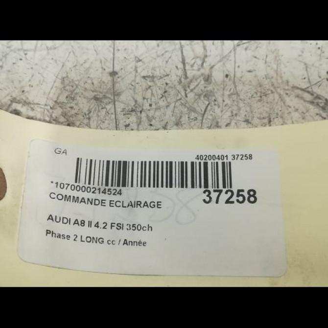 Commande eclairage occasion AUDI A8 II Phase 2 LONG 12-2007->12-2009 4.2 FSI 350ch 4E0953513M4PK 3