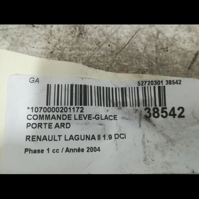 Commande leve-glace porte arrière droite occasion RENAULT LAGUNA II Phase 1 11-2000->03-2005 1.9 DCI 110ch 8200220507 3