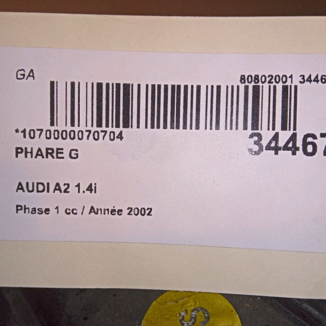 Phare gauche occasion AUDI A2 Phase 1 07-2000->12-2005 1.4i 8Z0941003K 4