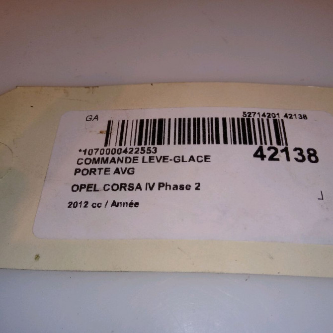 Commande lève-glace porte avant gauche occasion OPEL CORSA IV Phase 2 01-2011->03-2015 13258522 4
