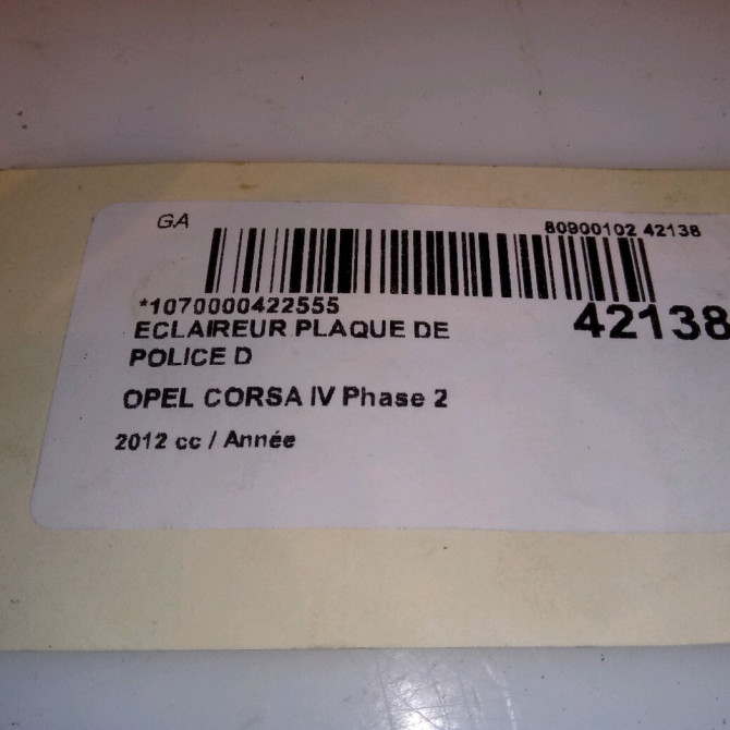 Eclaireur plaque de police d occasion OPEL CORSA IV Phase 2 01-2011->03-2015 13251936 5