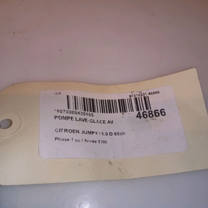 Pompe lave-glace avant occasion CITROEN JUMPY I Phase 1 09-1995->12-2003 1.9 D 69ch 4