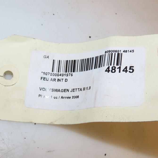 Feu arrière intérieur droit occasion VOLKSWAGEN JETTA III Phase 1 09-2005->12-2010 1.9 TDI 105ch 1K5945094G 4