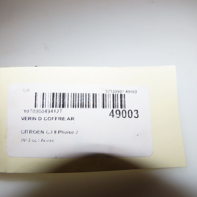 Verin droit coffre arrière occasion CITROEN C3 II Phase 2 03-2013->12-2016 8731T9 3