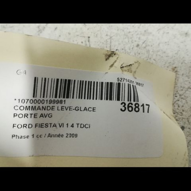 Commande lève-glace porte avant gauche occasion FORD FIESTA VI Phase 1 10-2008->11-2012 1.4 TDCI 68ch 3