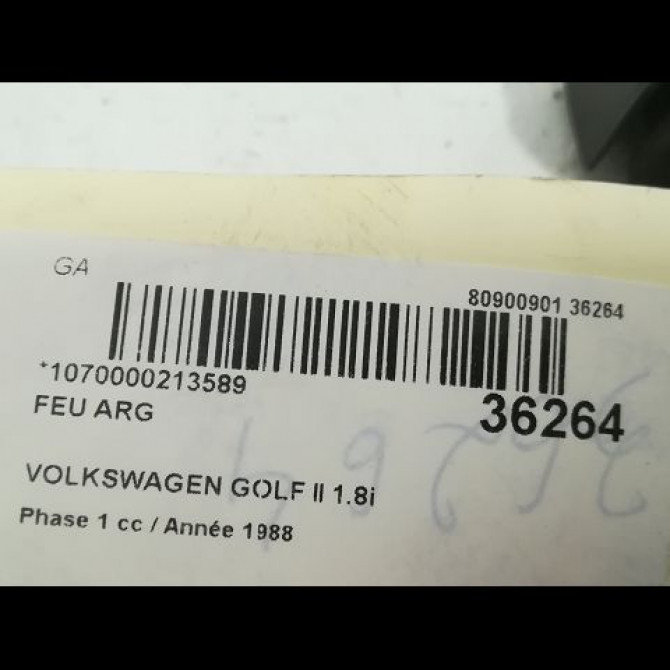 Feu arrière gauche occasion VOLKSWAGEN GOLF II Phase 1 01-1984->06-1992 1.8i 90ch 3