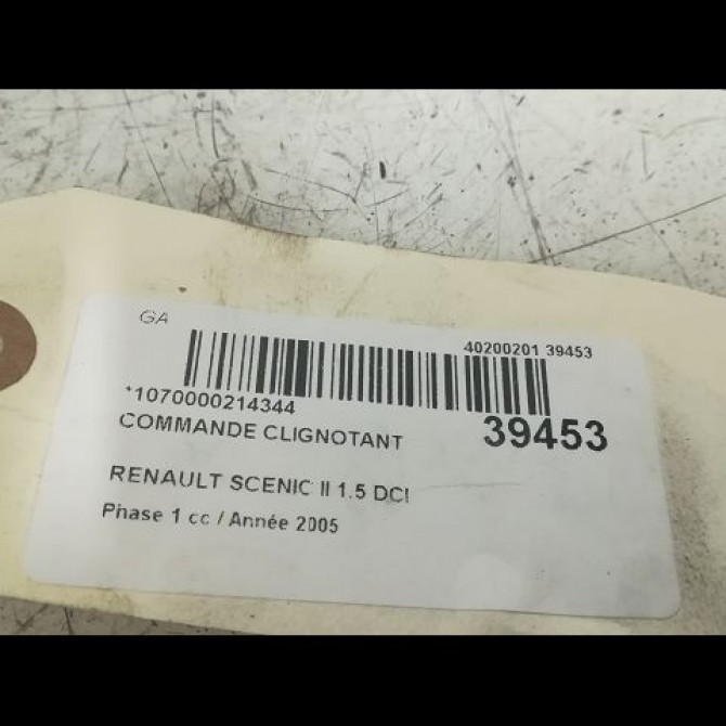 Commande clignotant occasion RENAULT SCENIC II Phase 1 03-2004->09-2006 1.5 DCI 100ch 7701060398 3
