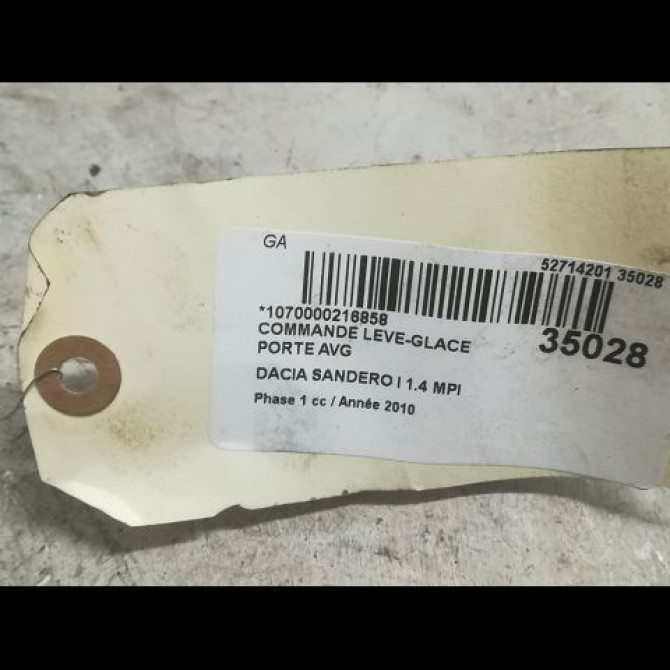 Commande lève-glace porte avant gauche occasion DACIA SANDERO I Phase 1 06-2008->10-2012 1.4 MPI 75ch 8200602227 3