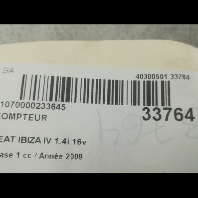 Compteur occasion SEAT IBIZA IV Phase 1 05-2008->01-2012 1.4i 16v 3
