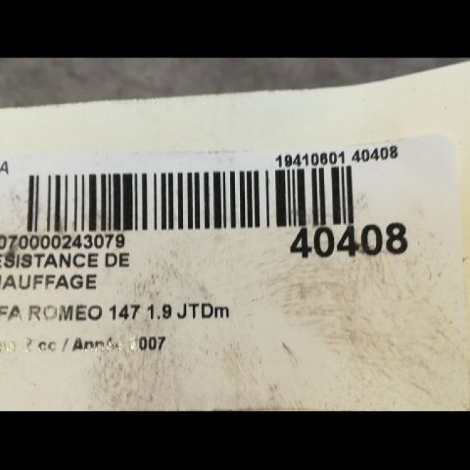 Resistance de chauffage occasion ALFA ROMEO 147 Phase 2 09-2004->10-2010 1.9 JTDm 120ch 3