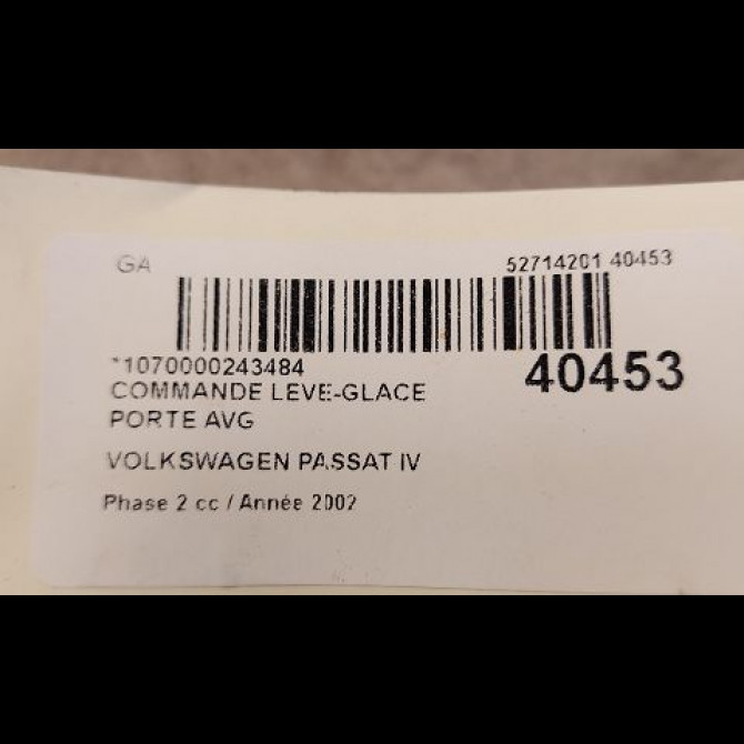 Commande lève-glace porte avant gauche occasion VOLKSWAGEN PASSAT IV Phase 2 10-2000->03-2005 1.9 TDI 100ch 1J4959857D 2